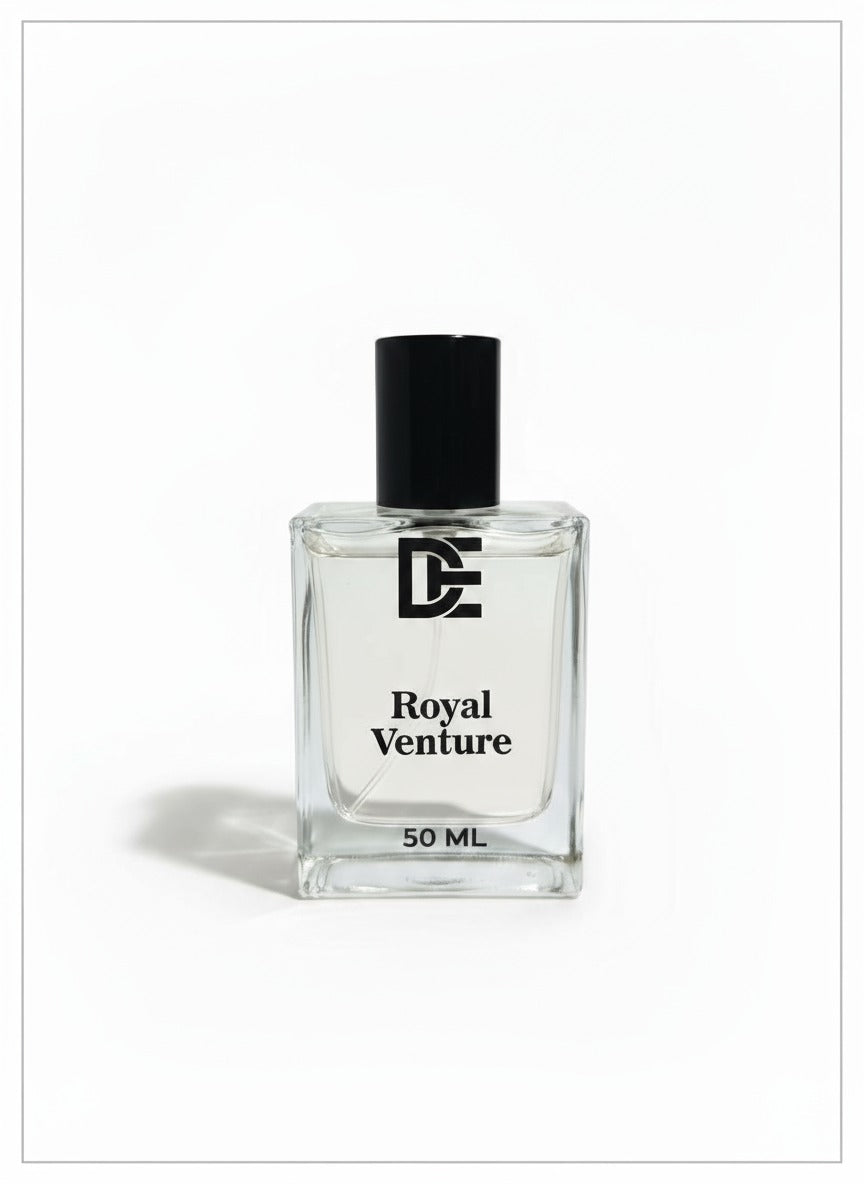 Dasht Essence perfume bottle “royal veture” with its elegant black and gold packaging. A luxurious 50ml fragrance where desert meets desire
