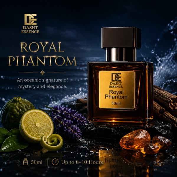 Dasht Essence Royal Phantom marine aquatic woody unisex perfume with ocean inspired fragrance notes