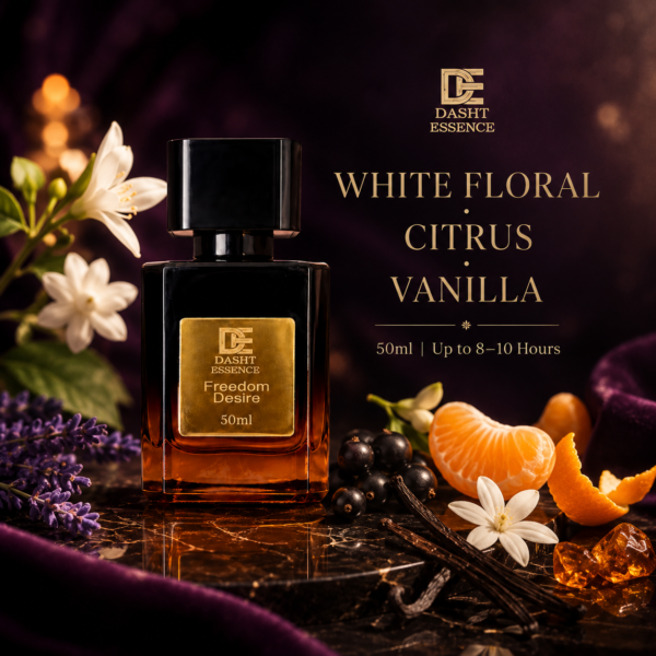 Freedom Desire Floral Vanilla Perfume Notes by Dasht Essence 50ml